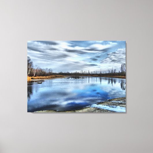 Autumn Whiteshell River Reflections Canvas Print (Voorkant)
