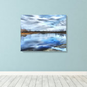 Autumn Whiteshell River Reflections Canvas Print (Insitu (Houten vloer))