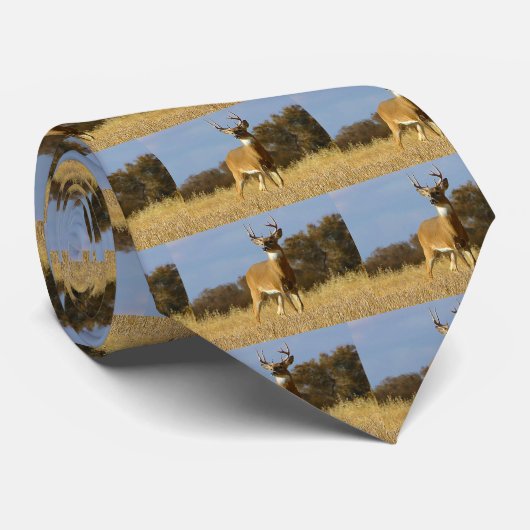 Autumn Whitetail Buck Mannen Stropdas (Opgerold)