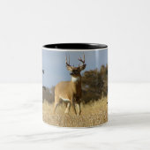 Autumn Whitetail Buck Tweekleurige Koffiemok (Center)