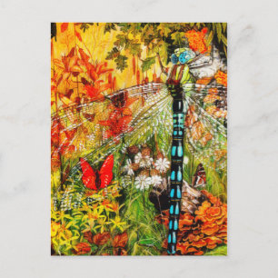 Autumn Wild Forest Dragon Fly Briefkaart