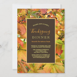 Autumn wild grapevine leaves Thanksgiving Kaart