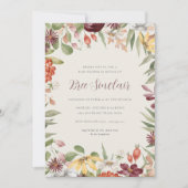 Autumn Wildbloemen Herfst Baby shower Kaart (Voorkant)