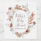 Autumn Wilde bloemen Wijnflesetiket Wijn Etiket (Enkel label)