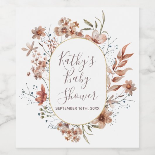 Autumn Wilde bloemen Wijnflesetiket Wijn Etiket (Enkel label)