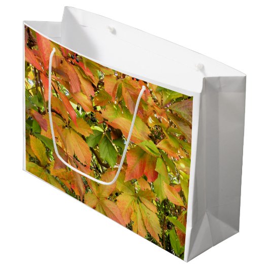 Autumn wilde wijnstokbladeren groot cadeauzakje (Voorkant Gekanteld)