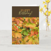 Autumn wilde wijnstokbladeren kaart (Gele Bloem)