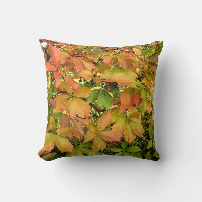 Autumn wilde wijnstokbladeren kussen (Voorkant)