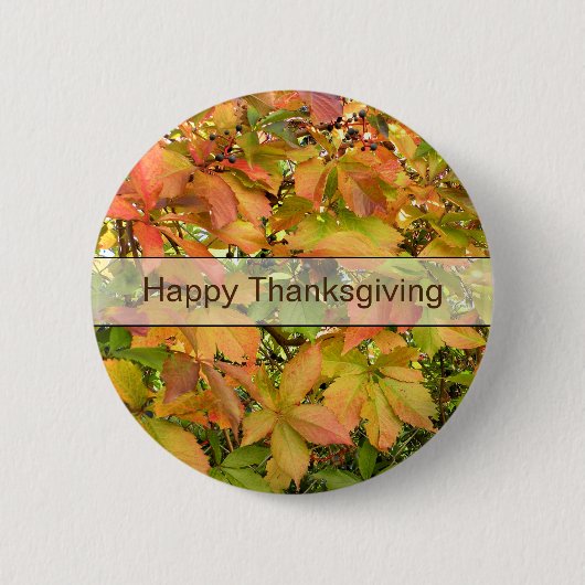 Autumn wilde wijnstokbladeren ronde button 5,7 cm (Voorkant)