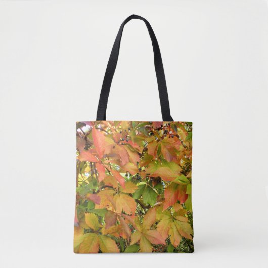 Autumn wilde wijnstokbladeren tote bag (Voorkant)