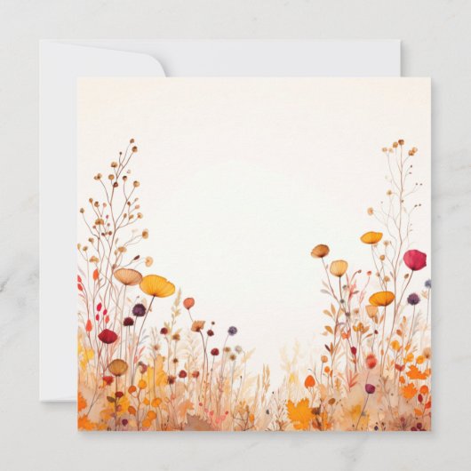 Autumn Wildflower Baby shower Invitation Kaart (Achterkant)