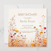 Autumn Wildflower Baby shower Invitation Kaart (Voorkant)