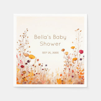 Autumn Wildflower Baby shower Invitation Servet