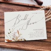 Autumn Wildflower Beige Horizontaal Vrijgezellenfe Kaart