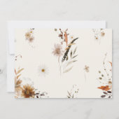 Autumn Wildflower Beige Horizontaal Vrijgezellenfe Kaart (Achterkant)