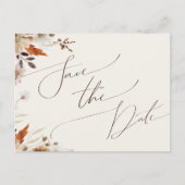Autumn Wildflower Beige Save The Date Briefkaart (Voorkant)