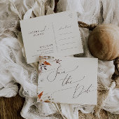 Autumn Wildflower Beige Save The Date Briefkaart