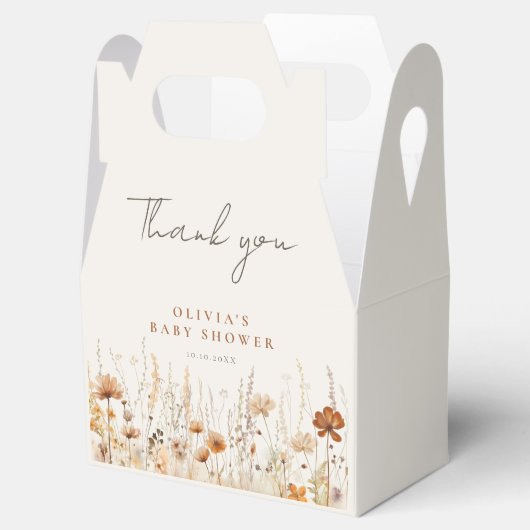 Autumn Wildflower Field Baby shower Bedankdoosjes (Geopend)