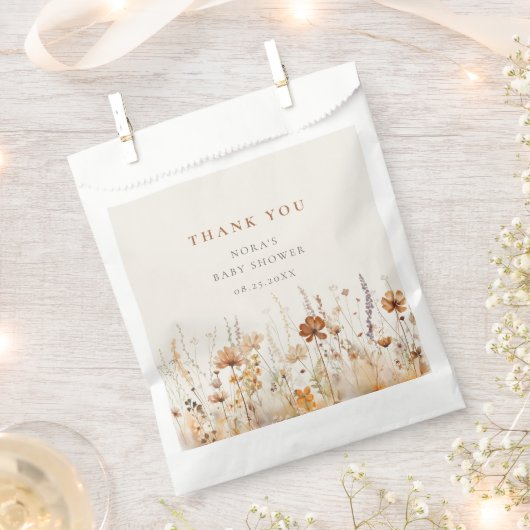 Autumn Wildflower Field Baby shower Bedankzakje (Geknipt)