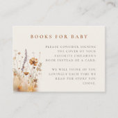 Autumn Wildflower Field Baby shower Boeken voor Ba Informatiekaartje (Voorkant)