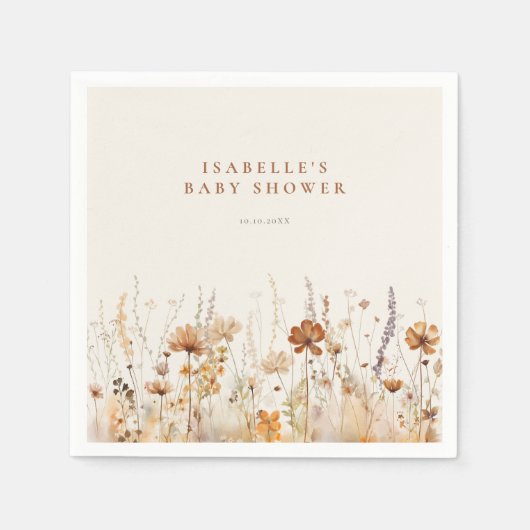 Autumn Wildflower Field Baby shower Servet (Voorkant)