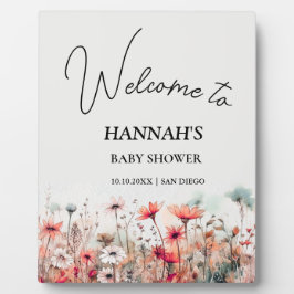 Autumn Wildflower Field Baby Shower Welcome Fotoplaat