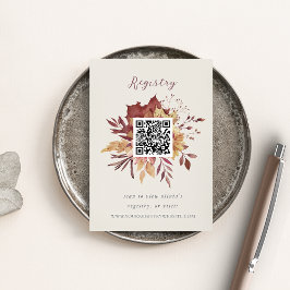 Autumn Wildflower Shower Registry QR Code Informatiekaartje