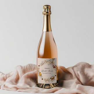 Autumn Wildflower Watercolor Wine Label Set Wijn Etiket