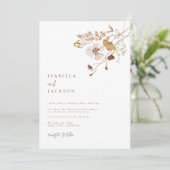 Autumn Wildflower Wedding Uitnodiging (Staand voorkant)