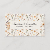 Autumn Wildflowers Free Drink Wedding Ticket Card (Achterkant)