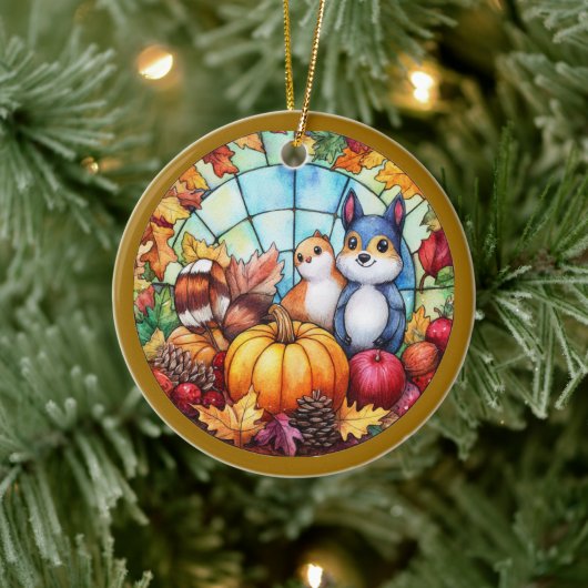Autumn Wildlife Keramisch Ornament (Boom)