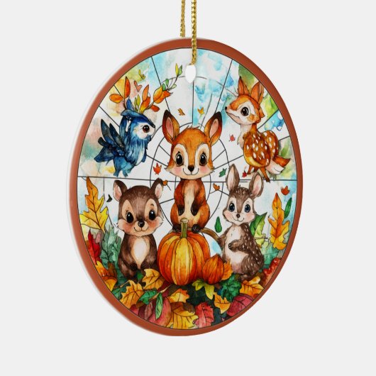 Autumn Wildlife Keramisch Ornament (Rechts)