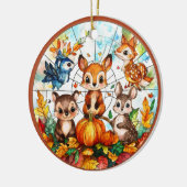 Autumn Wildlife Keramisch Ornament (Links)