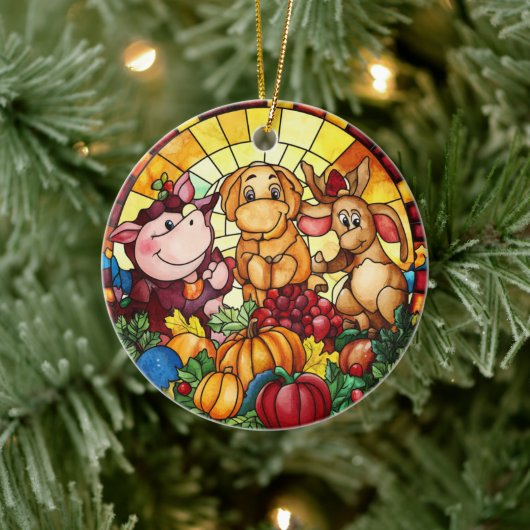 Autumn Wildlife Keramisch Ornament (Boom)