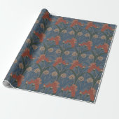 Autumn William Morris Style Pattern Cadeaupapier (Uitgerold)