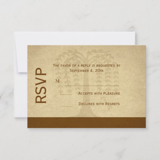 Autumn Willow Tree RSVP Kaartje (Voorkant)