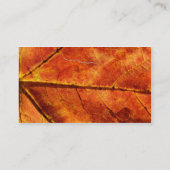 Autumn Winds, Autumn Leaf Macro Foto Visitekaartje (Achterkant)