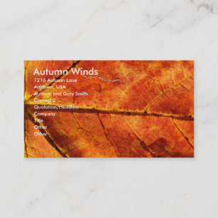 Autumn Winds, Autumn Leaf Macro Foto Visitekaartje