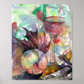 Autumn Wine Glass still Life Poster (Voorkant)