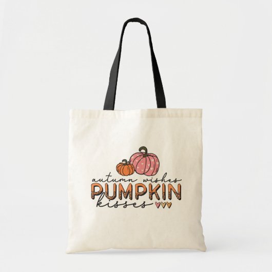 Autumn Wishes Pumpkin Kisses Tote Bag (Voorkant)