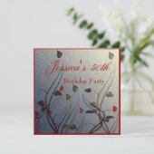 Autumn Wispy Leaf Floral 50th Birthday Kaart (Staand voorkant)