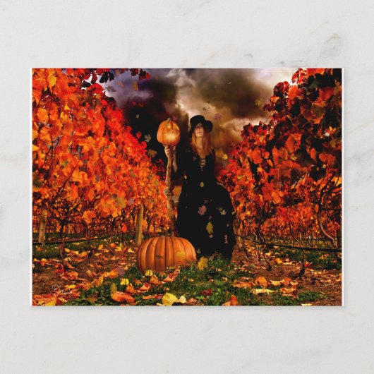 Autumn Witch Briefkaart (Voorkant)