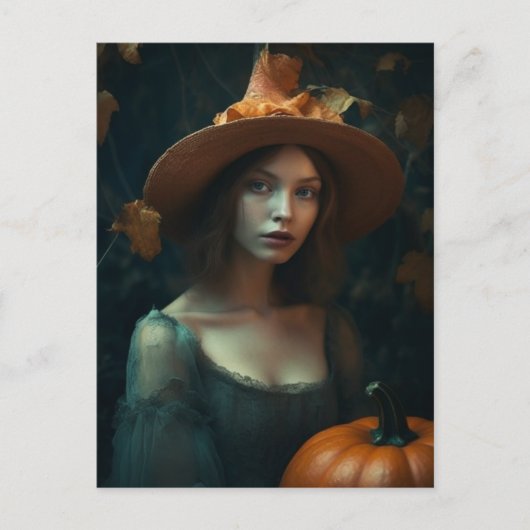 Autumn Witch Briefkaart (Voorkant)