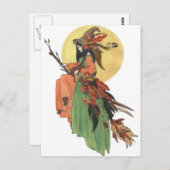 Autumn Witch Briefkaart (Voorkant / Achterkant)