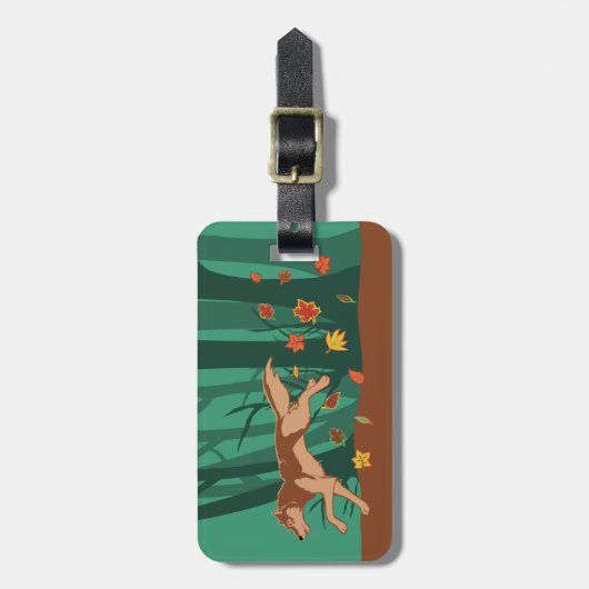 Autumn Wolf Bagagelabel (Voorkant verticaal)