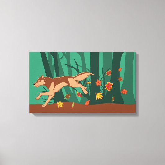 Autumn Wolf Canvas Afdruk (Voorkant)