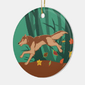Autumn Wolf Keramisch Ornament (Links)