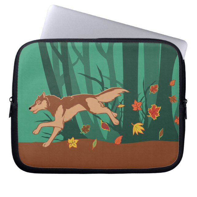 Autumn Wolf Laptop Sleeve (Voorkant)