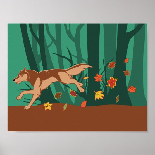 Autumn Wolf Poster (Voorkant)