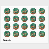 Autumn Wolf Ronde Sticker (Vel)